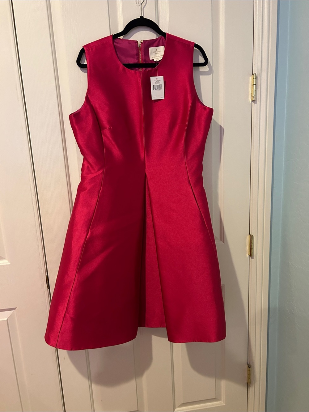 NWT kate spade Hot Pink Sleeveless Fit-and-Flare Dress - Picture 3 of 12